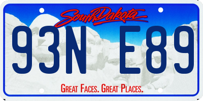 SD license plate 93NE89