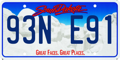SD license plate 93NE91