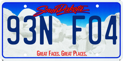 SD license plate 93NF04