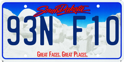 SD license plate 93NF10