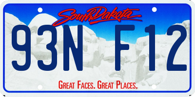 SD license plate 93NF12