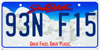 SD license plate 93NF15