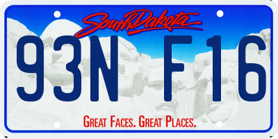 SD license plate 93NF16