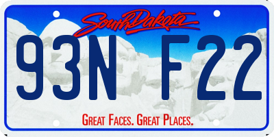 SD license plate 93NF22