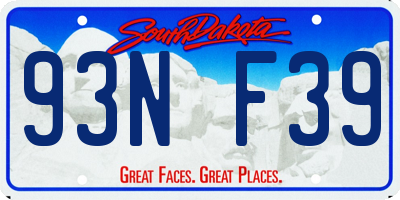 SD license plate 93NF39