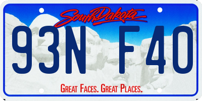 SD license plate 93NF40