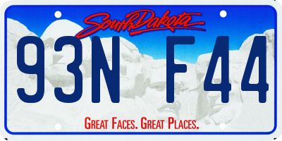 SD license plate 93NF44