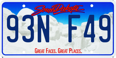 SD license plate 93NF49