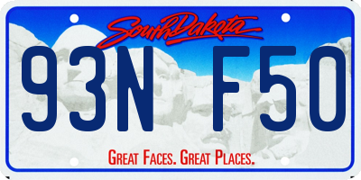 SD license plate 93NF50