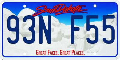 SD license plate 93NF55