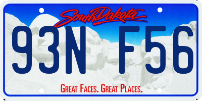 SD license plate 93NF56
