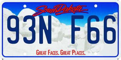 SD license plate 93NF66