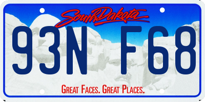 SD license plate 93NF68