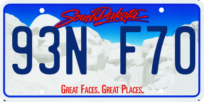 SD license plate 93NF70