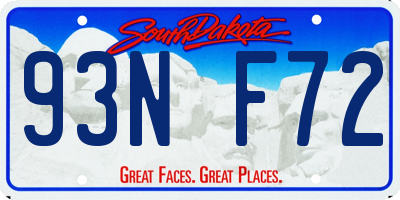 SD license plate 93NF72