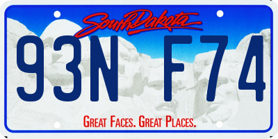 SD license plate 93NF74