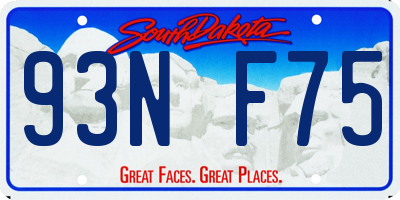 SD license plate 93NF75