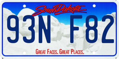 SD license plate 93NF82