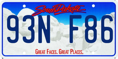 SD license plate 93NF86