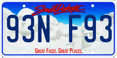 SD license plate 93NF93