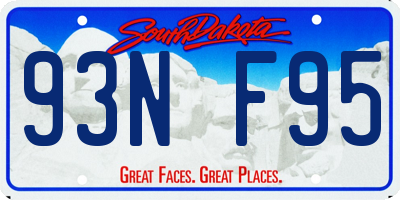 SD license plate 93NF95