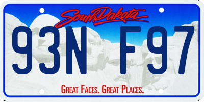 SD license plate 93NF97