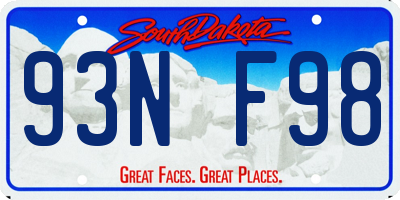 SD license plate 93NF98