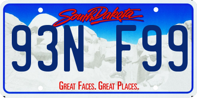SD license plate 93NF99