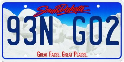 SD license plate 93NG02