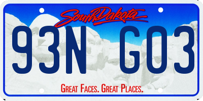 SD license plate 93NG03