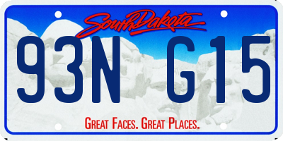 SD license plate 93NG15
