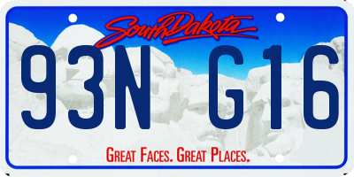 SD license plate 93NG16
