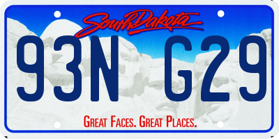 SD license plate 93NG29