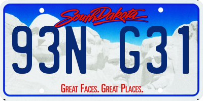 SD license plate 93NG31