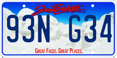 SD license plate 93NG34