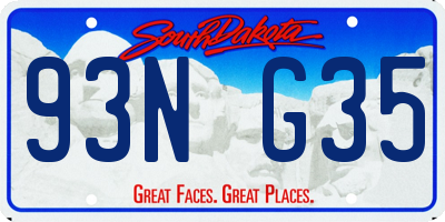 SD license plate 93NG35