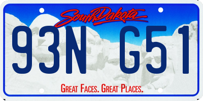 SD license plate 93NG51