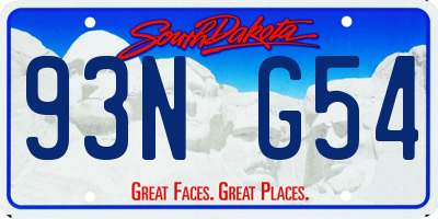 SD license plate 93NG54