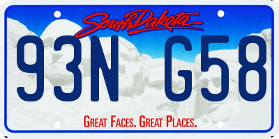 SD license plate 93NG58