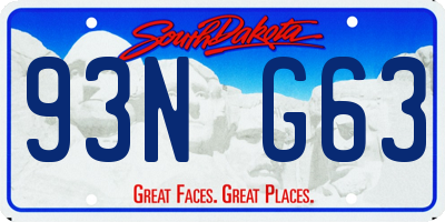 SD license plate 93NG63