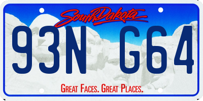 SD license plate 93NG64