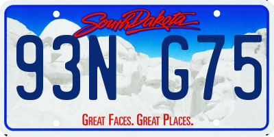 SD license plate 93NG75