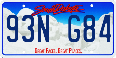 SD license plate 93NG84