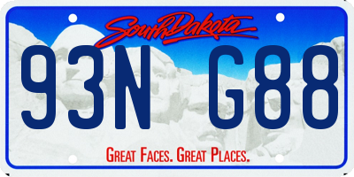 SD license plate 93NG88