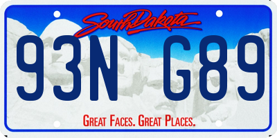 SD license plate 93NG89