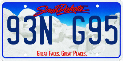 SD license plate 93NG95