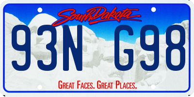 SD license plate 93NG98