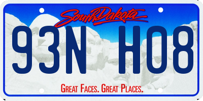 SD license plate 93NH08
