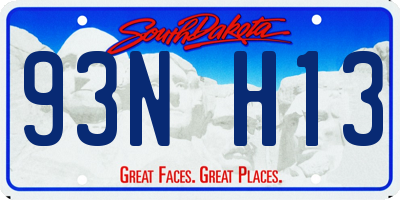 SD license plate 93NH13