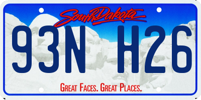 SD license plate 93NH26
